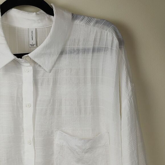 Gentle Fawn Semi Sheer Long Sleeve Button Down Blouse Size L NWT - Picture 4 of 14